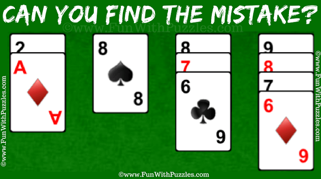 Solitaire Mistake Finding Picture Puzzle: Are You a Genius?