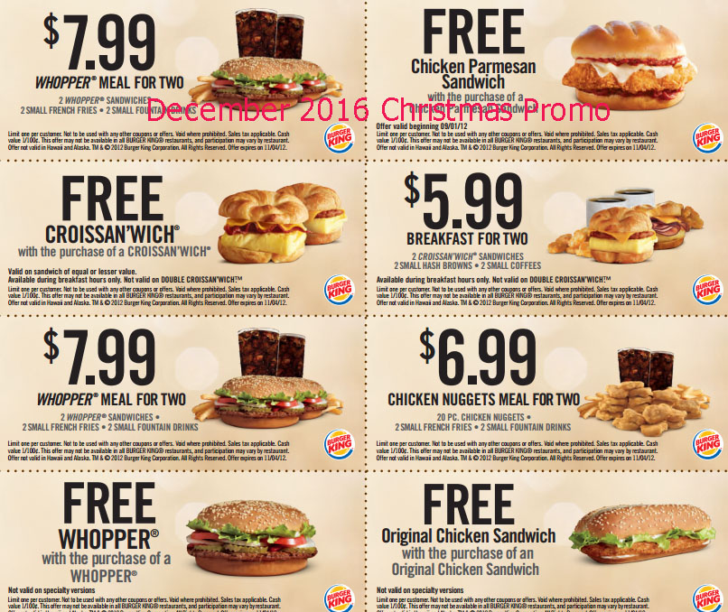 Burger king printable coupons 2019