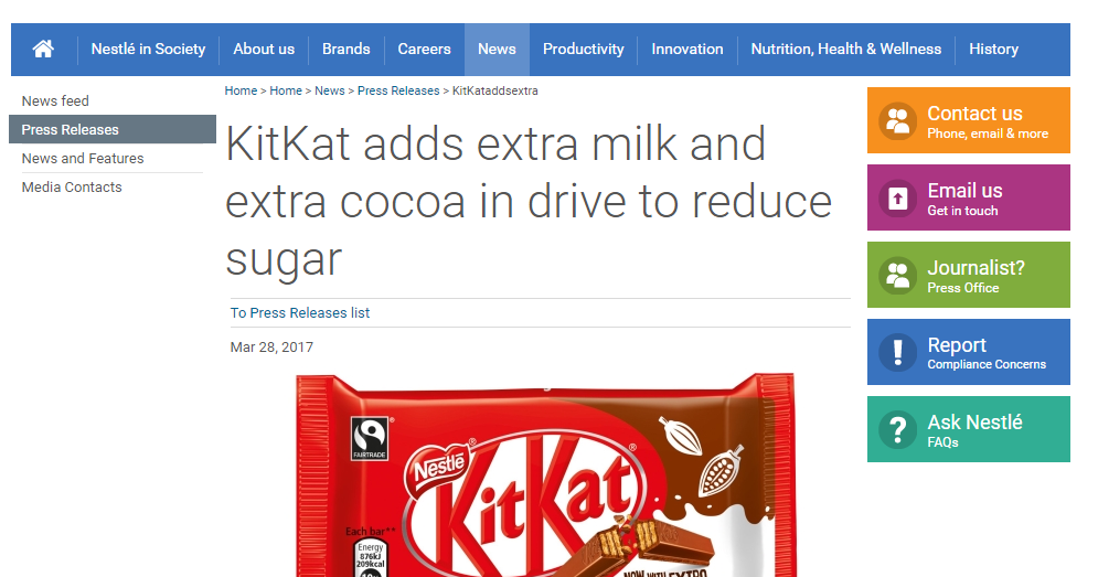 Weighty Matters New Reduced Sugar Kit Kat Bars And The Risks of Overly