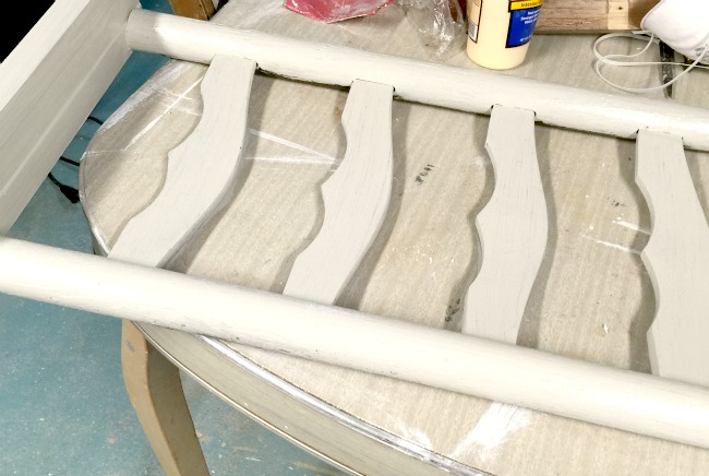 Back cut off of ladder backed chair