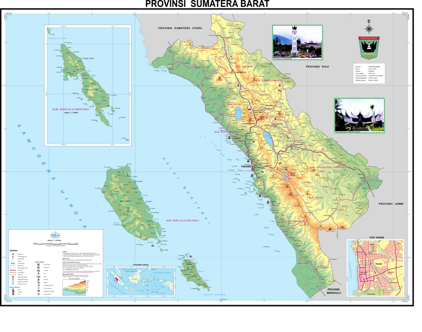 Peta Provinsi Sumatera Barat ( Sumbar)