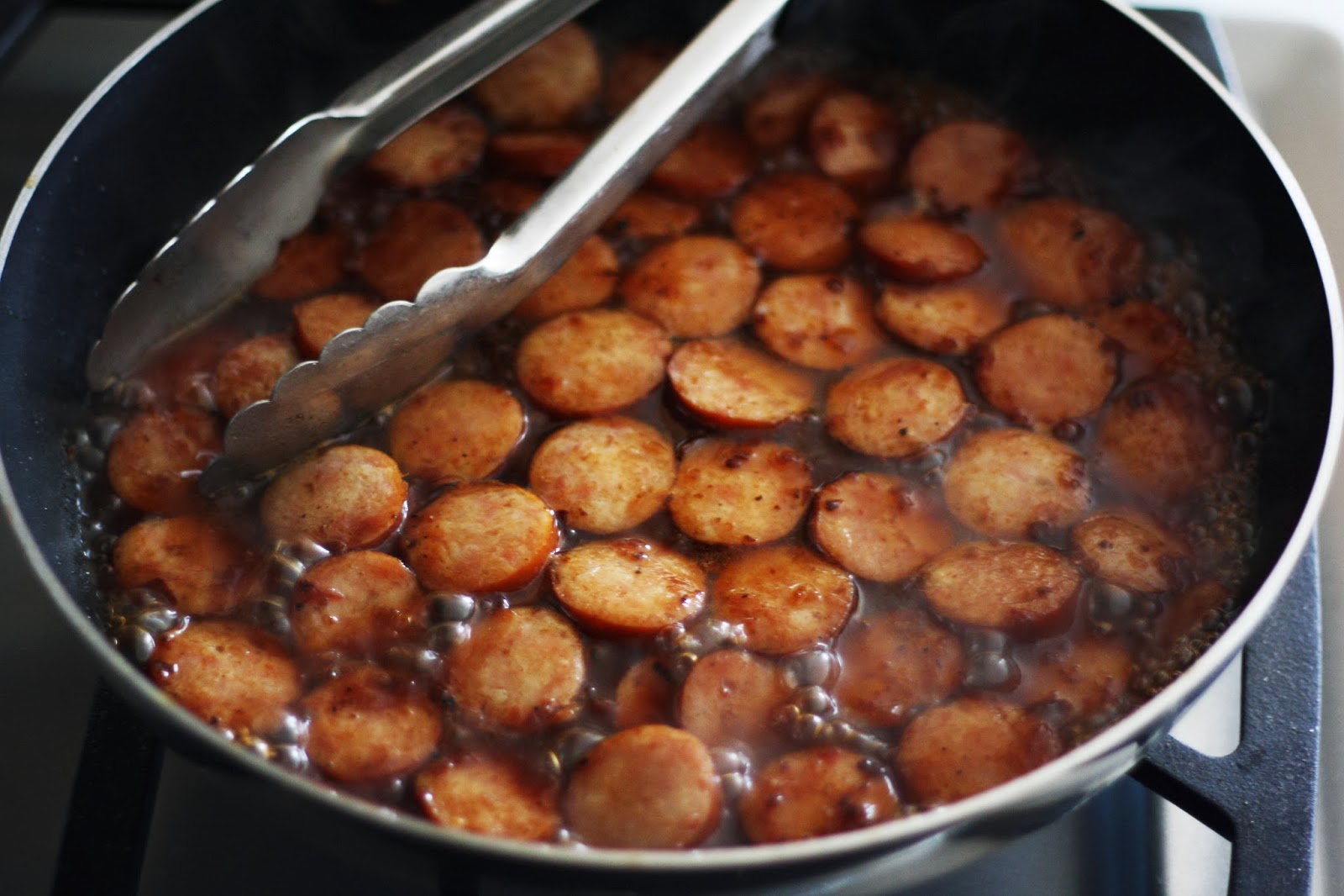 the semifrugal life glazed sausage bites