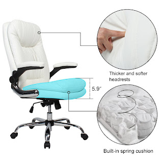 Cushion Material YAMASORO Ergonomic Executive Office Chair High-Back PU Leather Computer Desk