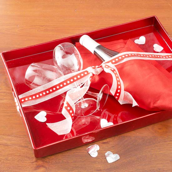 Champagne på en Valentine bakke