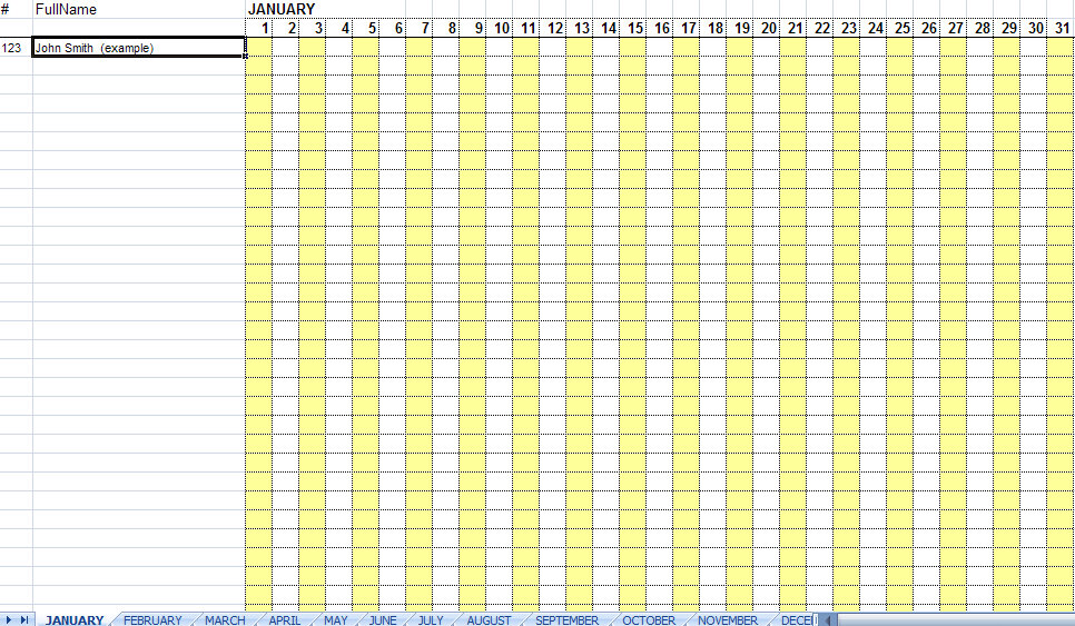 free printable attendance sheets