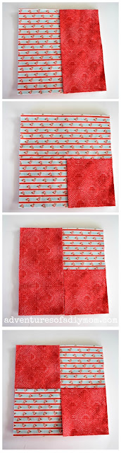 how to layer folded fabric for easy hot pad