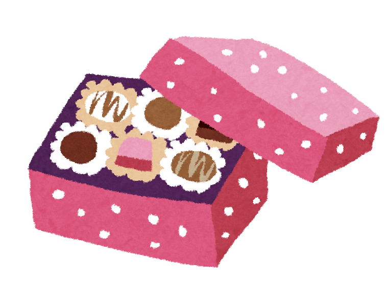 バレンタインのイラスト「箱入りチョコレートセット」 | かわいいフリー素材集 いらすとや