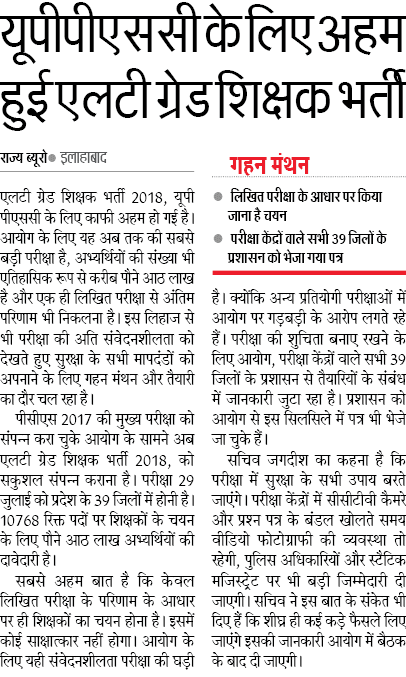 यूपीपीएससी के लिए अहम हुई एलटी ग्रेड शिक्षक भर्ती यूपीपीएससी के लिए अहम हुई एलटी ग्रेड शिक्षक भर्ती