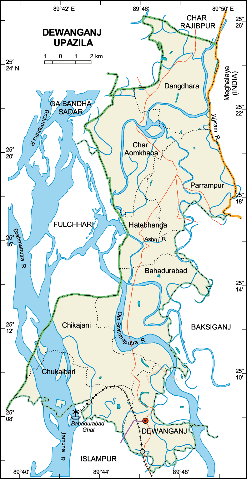 Dewanganj Upazila Map Jamalpur District Bangladesh
