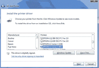 Driver Epson LX-300 Windows 7 64 bit Install Driver Epson LX-300 di Windows 7 64 bit