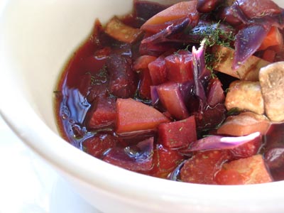 Beetroot Soup with Kidney Beans