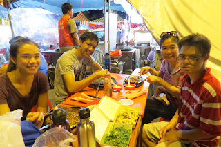 Steak and vegetable dinner at the Rainbow Night Market