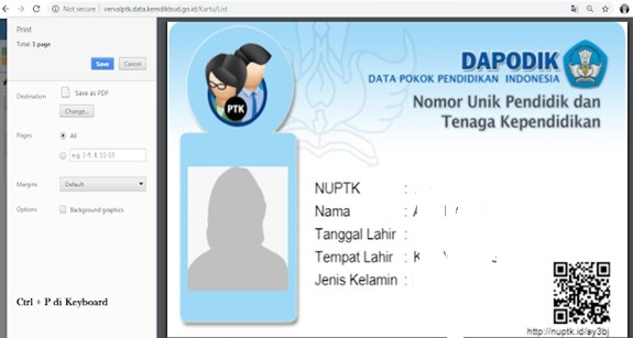 Panduan Cara Cetak Kartu NUPTK Di Verval PTK Resmi Kemdikbud Panduan Cara Cetak Kartu NUPTK Di Verval PTK Resmi Kemdikbud