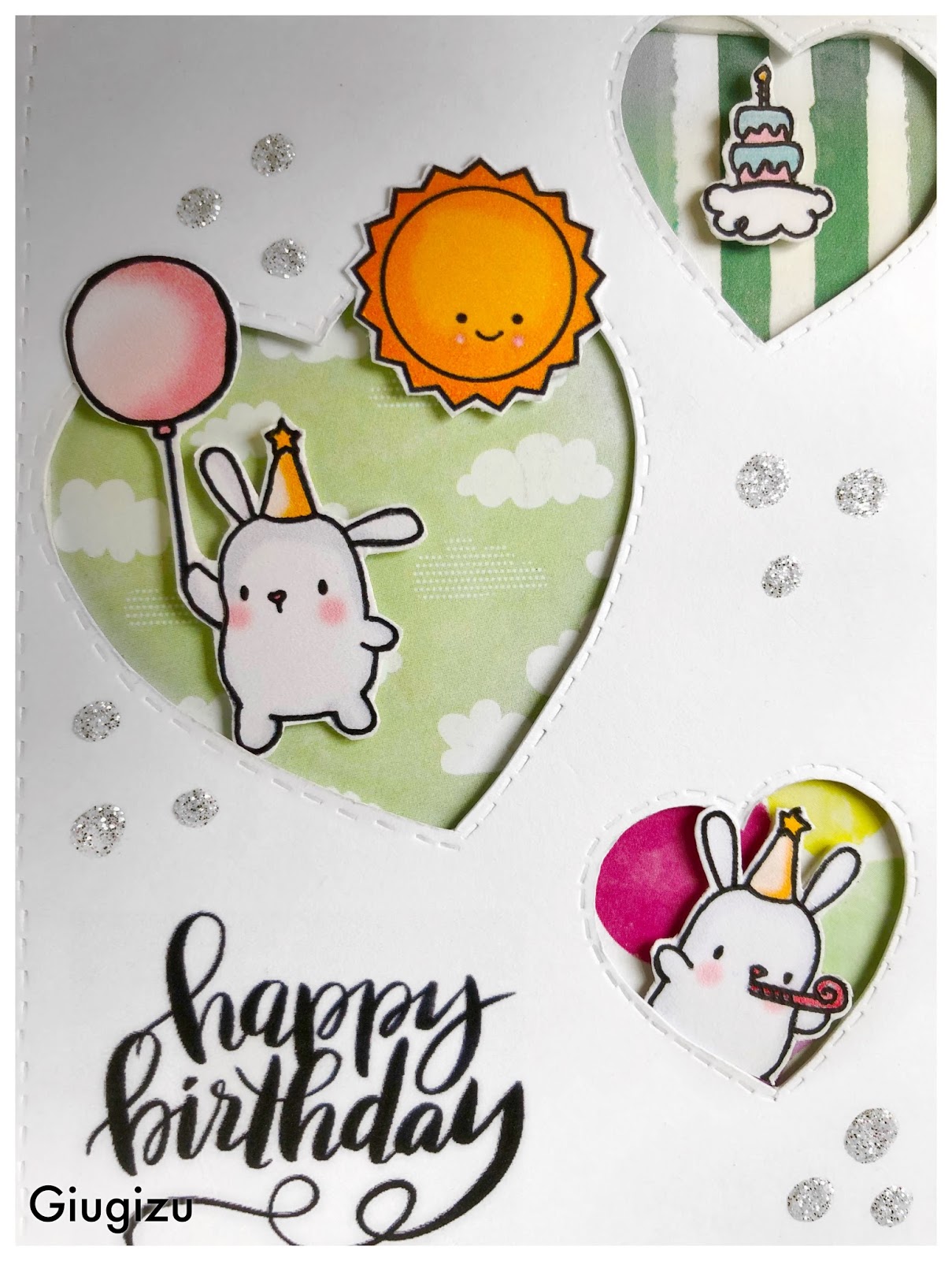 Cutout hearts handmade birthday card Biglietto di compleanno fatto a jpg (1209x1600)