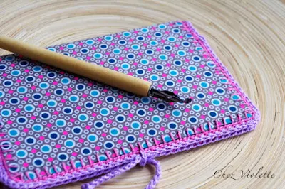 notebook  crochet edging lace  - by Chez Violette