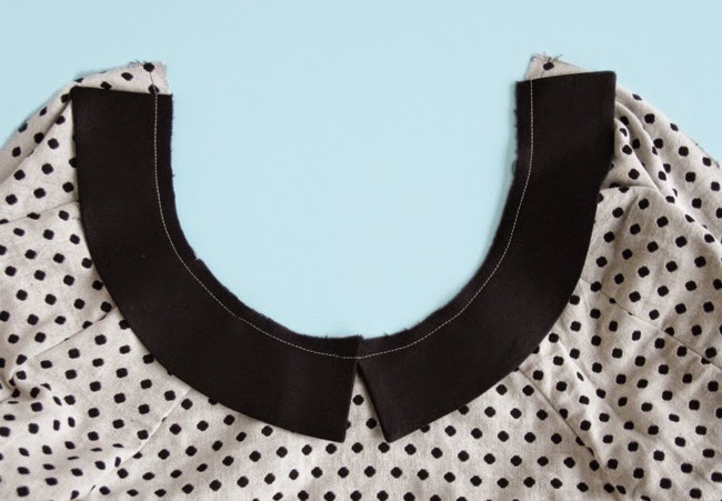 Sew neckline facings + collar