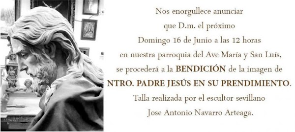 El Señor del Prendimiento de Dos Hermanas será bendecido el 16 de junio El Señor del Prendimiento de Dos Hermanas será bendecido el 16 de junio