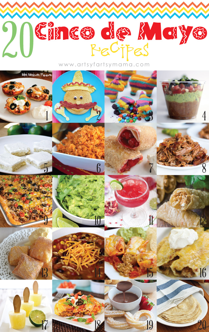 20 Cinco de Mayo Recipes - Everything from Appetizers and Entrees to Dessert! #recipes #mexicanfood #cincodemayo