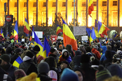 Tüntetések Bukarestben — Fotó: Baranyi Ildikó/MTI tüntetés Bukarestben, drónfotózás, bűnügyi eljárás, Románia