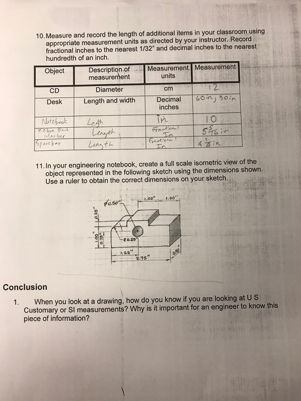 Activity 3.1b Linear Measurement with US Customary Units