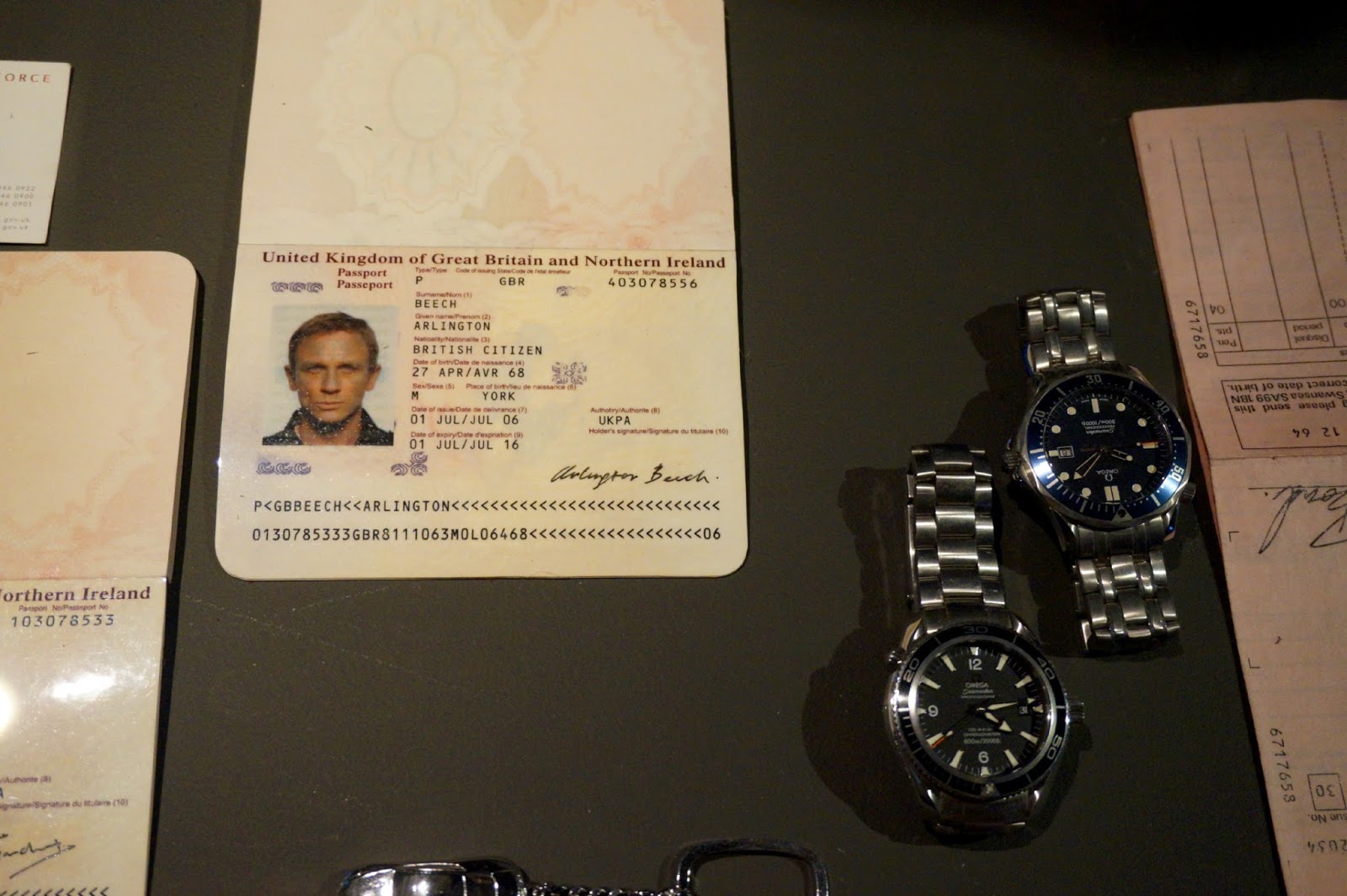 James Bond passport at James Bond Car Exhibition