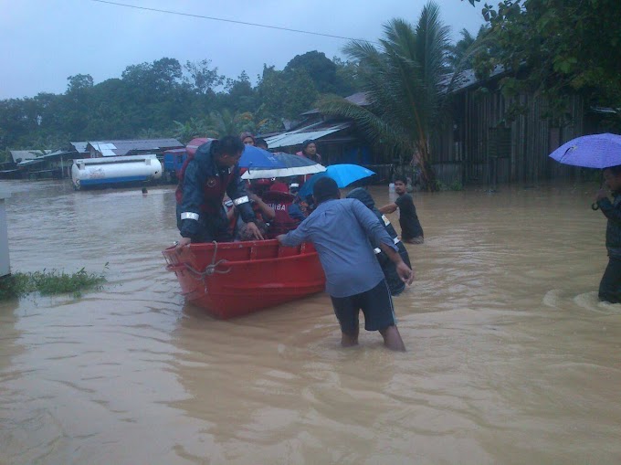 Beberapa kawasan di Sandakan, Kudat dilanda banjir 14 Januari 2015