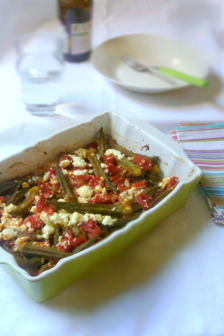 bamies al forno con feta