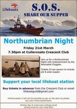 Poster for the Northumbrian Night in aid of the Cullercoats Lifeboat