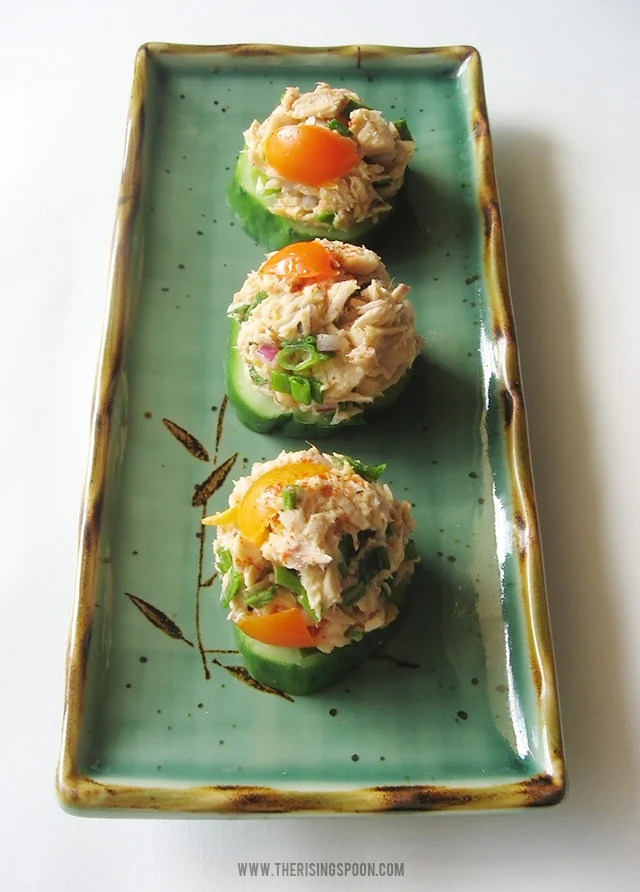 Healthy Tuna Salad and Cucumber Bites Without Mayo