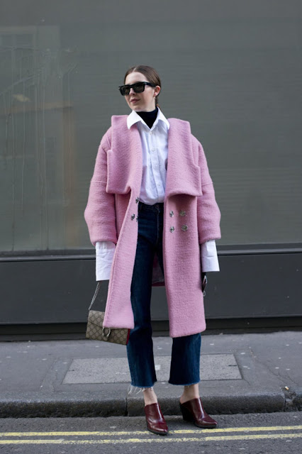 pink color trend 2017 pink coat street style