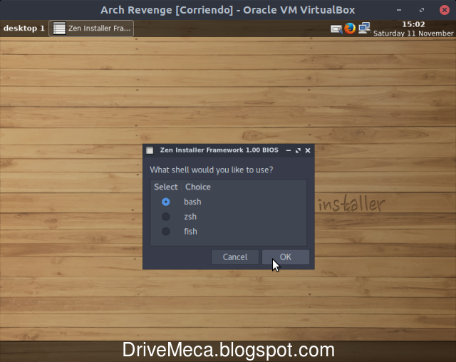 Elegimos el shell que usaremos en consola Elegimos el shell que usaremos en consola