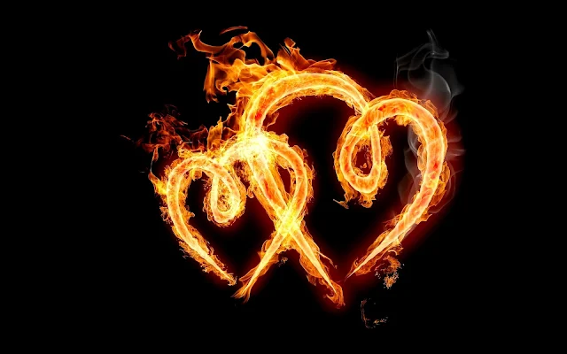 Liefde hartjes van vuur