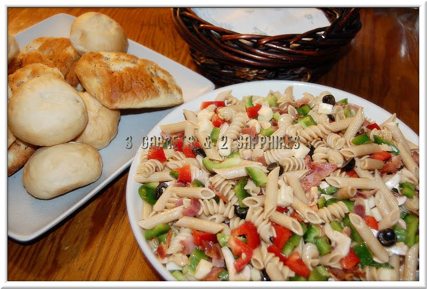 3 & 2 Sapphires Savory Whole Grain Pasta Salad with Lawry's