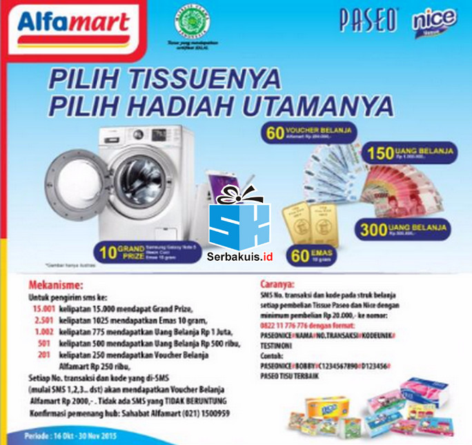 Promo Tissue Paseo Alfamart Berhadiah 10 Mesin Cuci