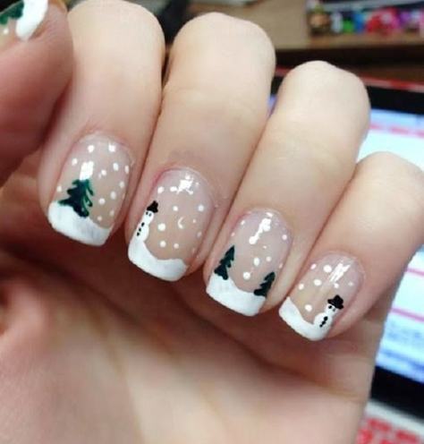 classy and simple christmas nail