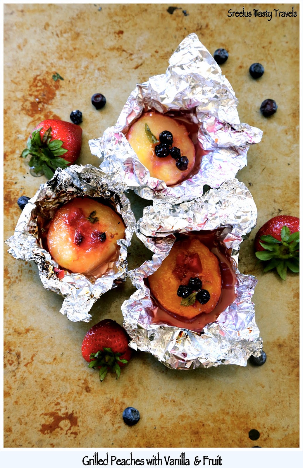 Sreelus Tasty Travels Grilled Nectarines With Honey, Vanilla