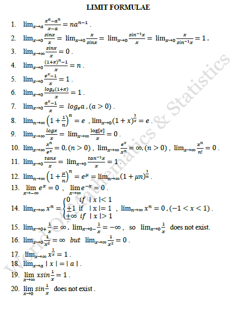 Ctanujit Institute of Statistics & Mathematics...An Initiative by 'ISI'ian:  Important Mathematics formulae for ISI , IIT , CMI , TIFR , IGIDR Entrances