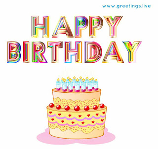 Happy birthday wishes with birthday cake