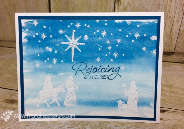 Night in Bethlehem, Watercolor Emboss Resist, Stampin'Up! Frenchiestamps