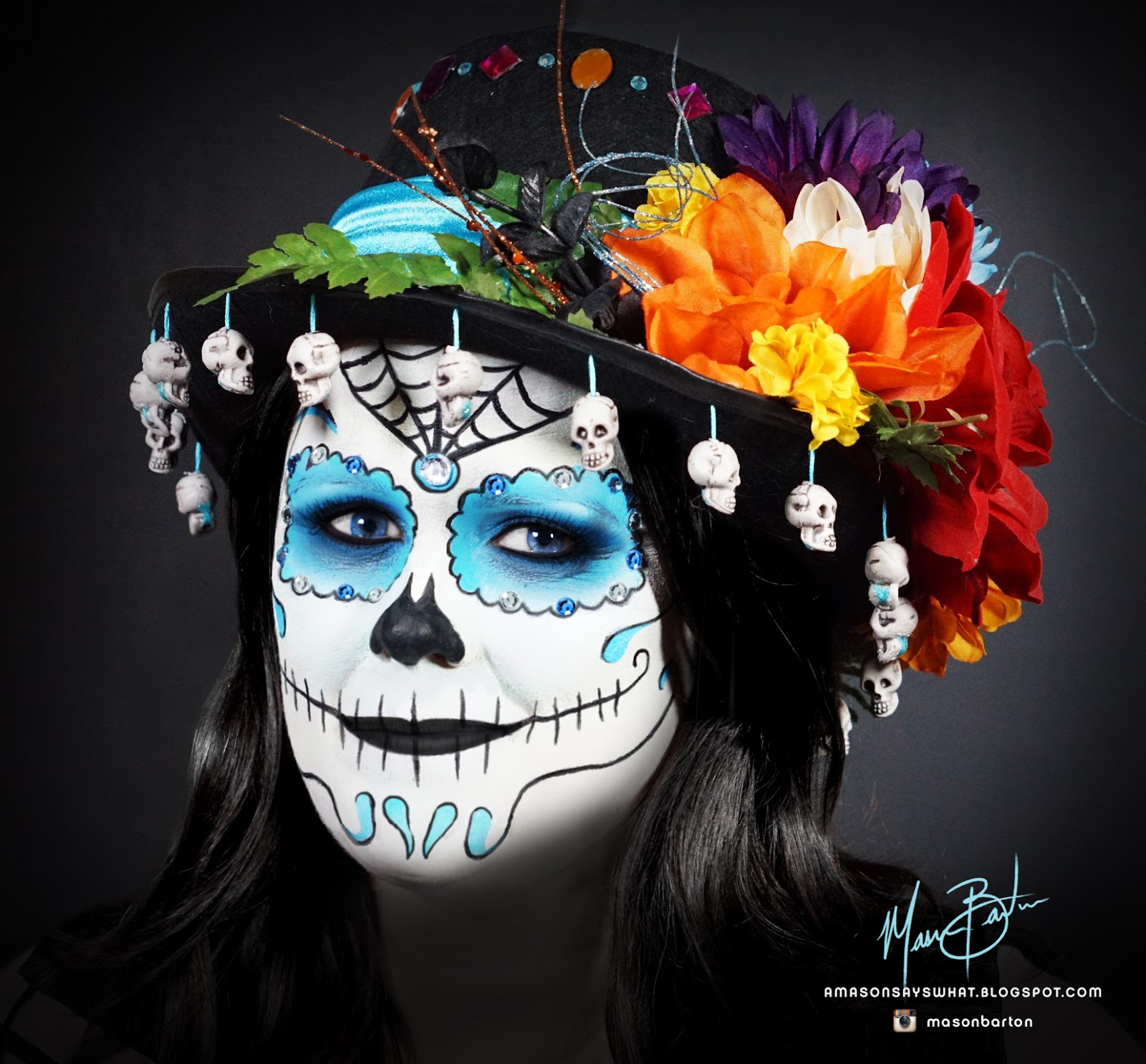 a Mason says what?: Day of the Dead Makeup - Teal color