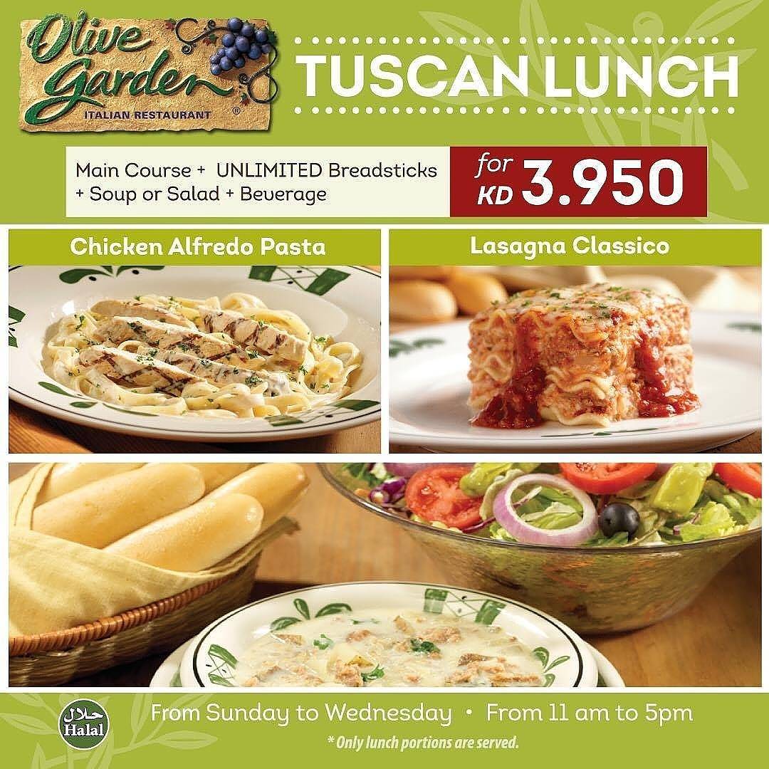 Olive Garden Kuwait Tuscan Lunch Savemydinar Offers Deals