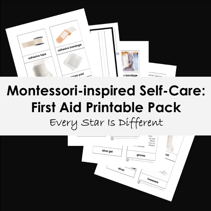 Montessori-inspired Self-Care: First Aid Printable Pack