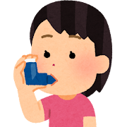 吸入器を使う女の子のイラスト