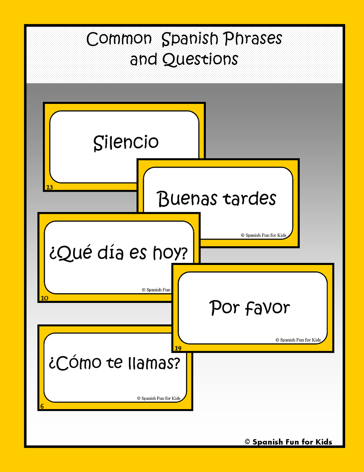 Music And Spanish Fun Common Spanish Phrases And Questions