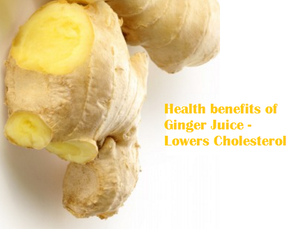 Health benefits of Ginger Juice - Lowers Cholesterol: