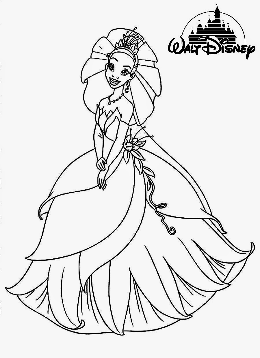 Printable Disney Princess Tiana Coloring Pages