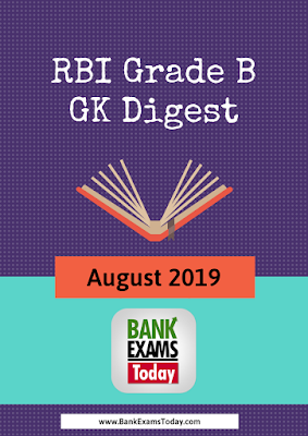 RBI Grade B GK Digest: August 2019