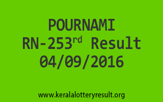 POURNAMI Lottery RN 253 Results 4-9-2016