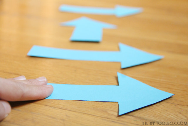 Direction following activities with arrows are a fun way to teach kids directionality and teach left and right with movement. Direction following activities with arrows are a fun way to teach kids directionality and teach left and right with movement.