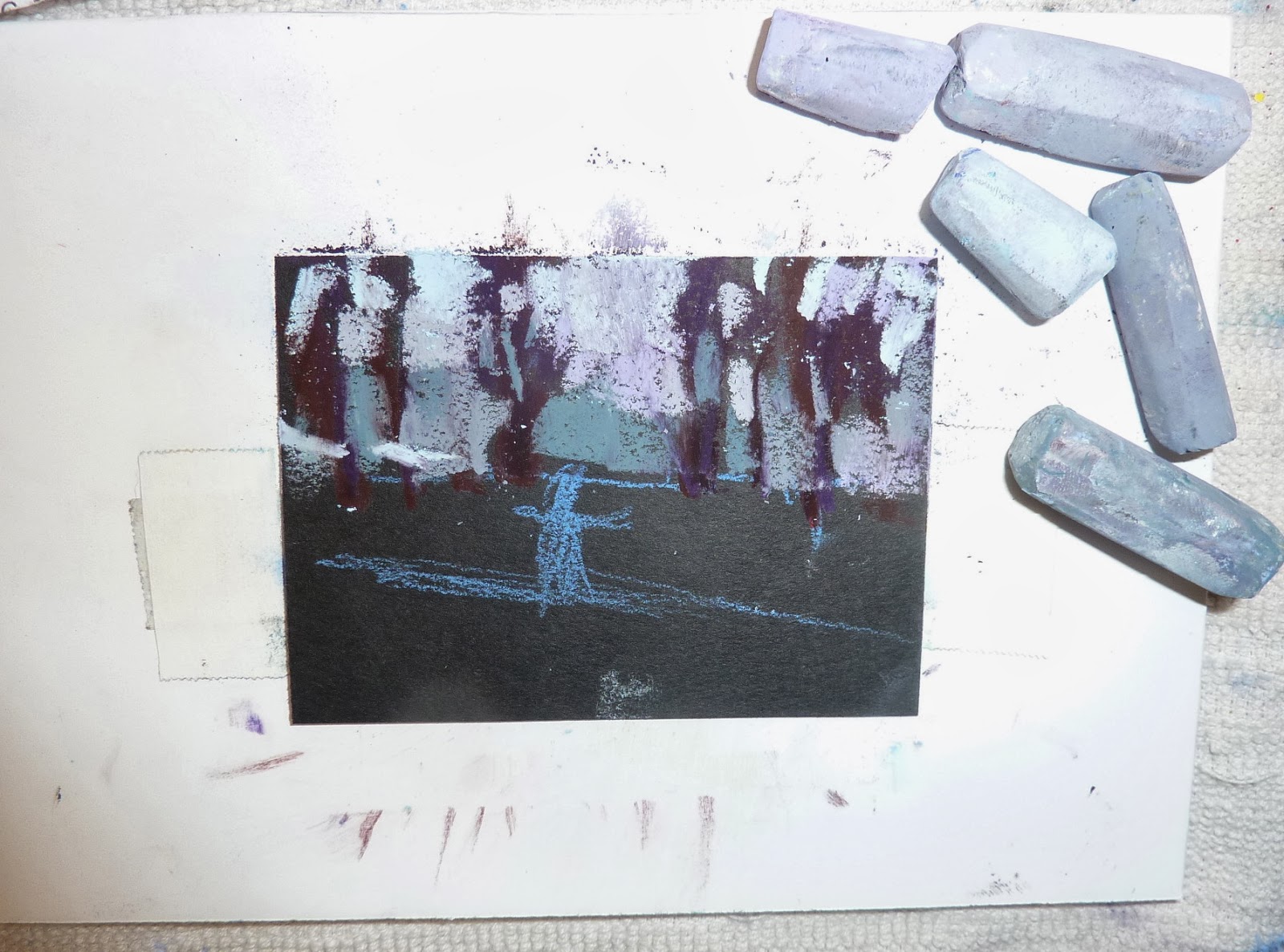 Painting My World Mini Demo Pastel on Black Artagain Paper